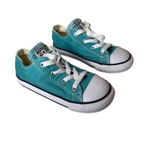 Converse Toddler All Star Ox Low Top Aqua Unisex Sneakers Infant Size 10